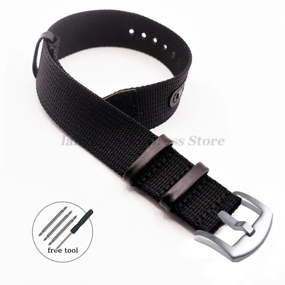 Bracelet de montre 20mm 22mm pour Seiko pour Rolex toile Nylon Patch Bracelet en cuir Bracelet de mo