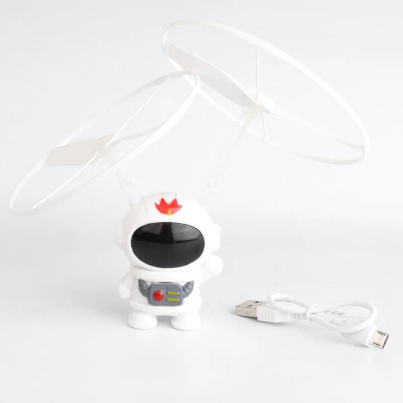 Mini hélicoptère astronaute volant à induction infrarouge, machine de vol automatique, lumières LED 