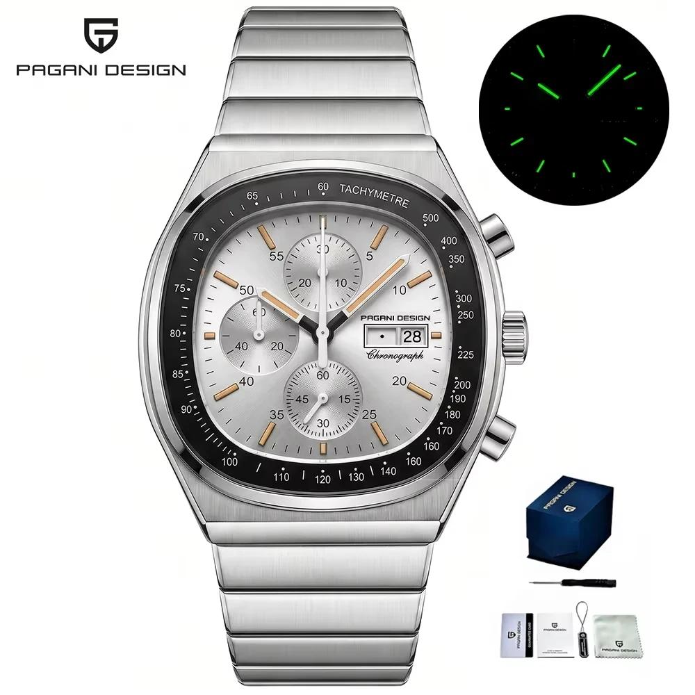 Montre chronographe carrée PAGANI DESIGN PD1819 pour homme, mouvement japonais Miyota OS000, verre s