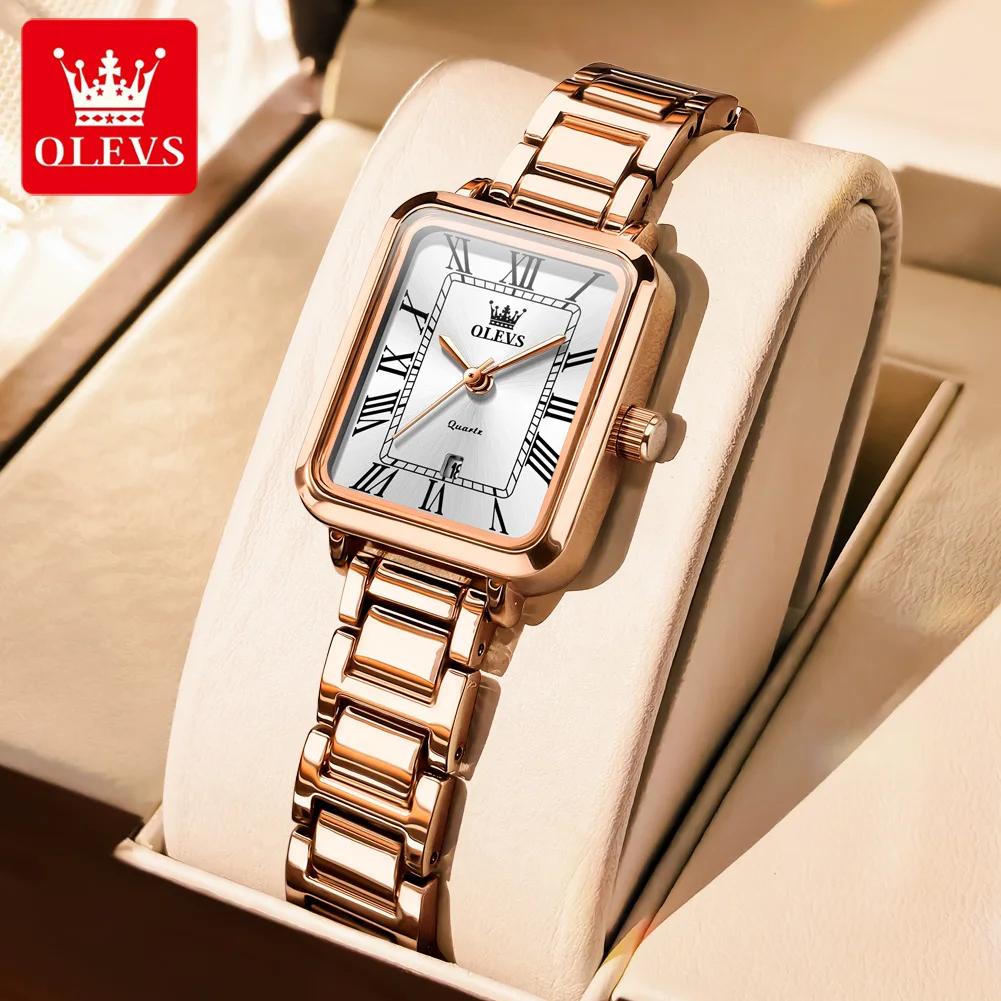 OLEVS 5641 dames montre mode luxe Original carré montre à Quartz étanche lumineux automatique Date m