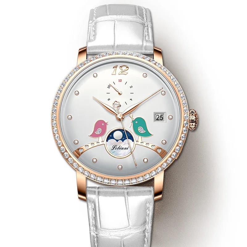 LOBINNI mode élégante dames montre automatique 36mm à remontage automatique Date 5Bar étanche montre