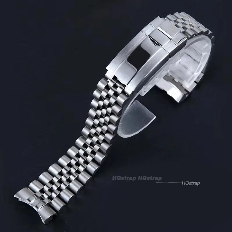 Bracelet en acier inoxydable massif pour Rolex pour Jubilee, extrémité incurvée, en métal, 20mm, pou