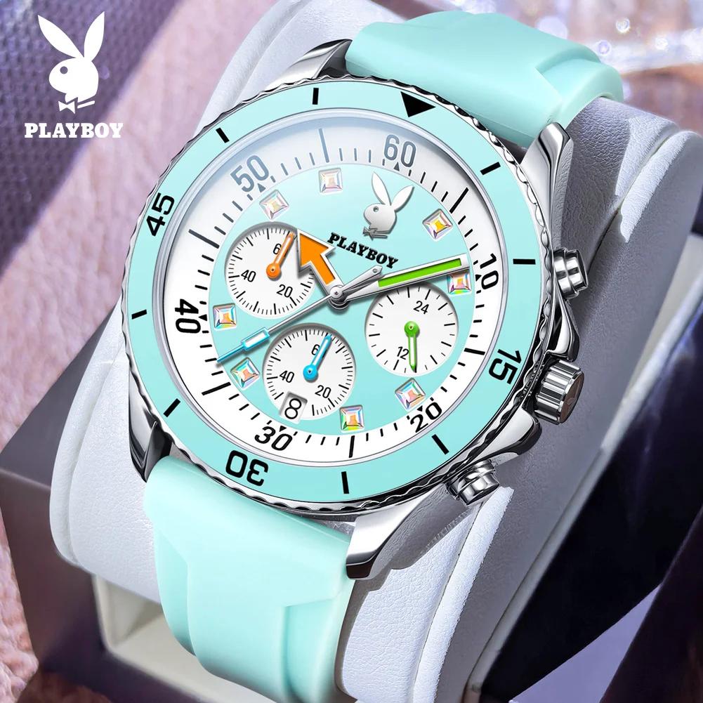 PLAYBOY 3081 Montres pour hommes Marque de luxe Montres à quartz originales pour homme Chronographe 