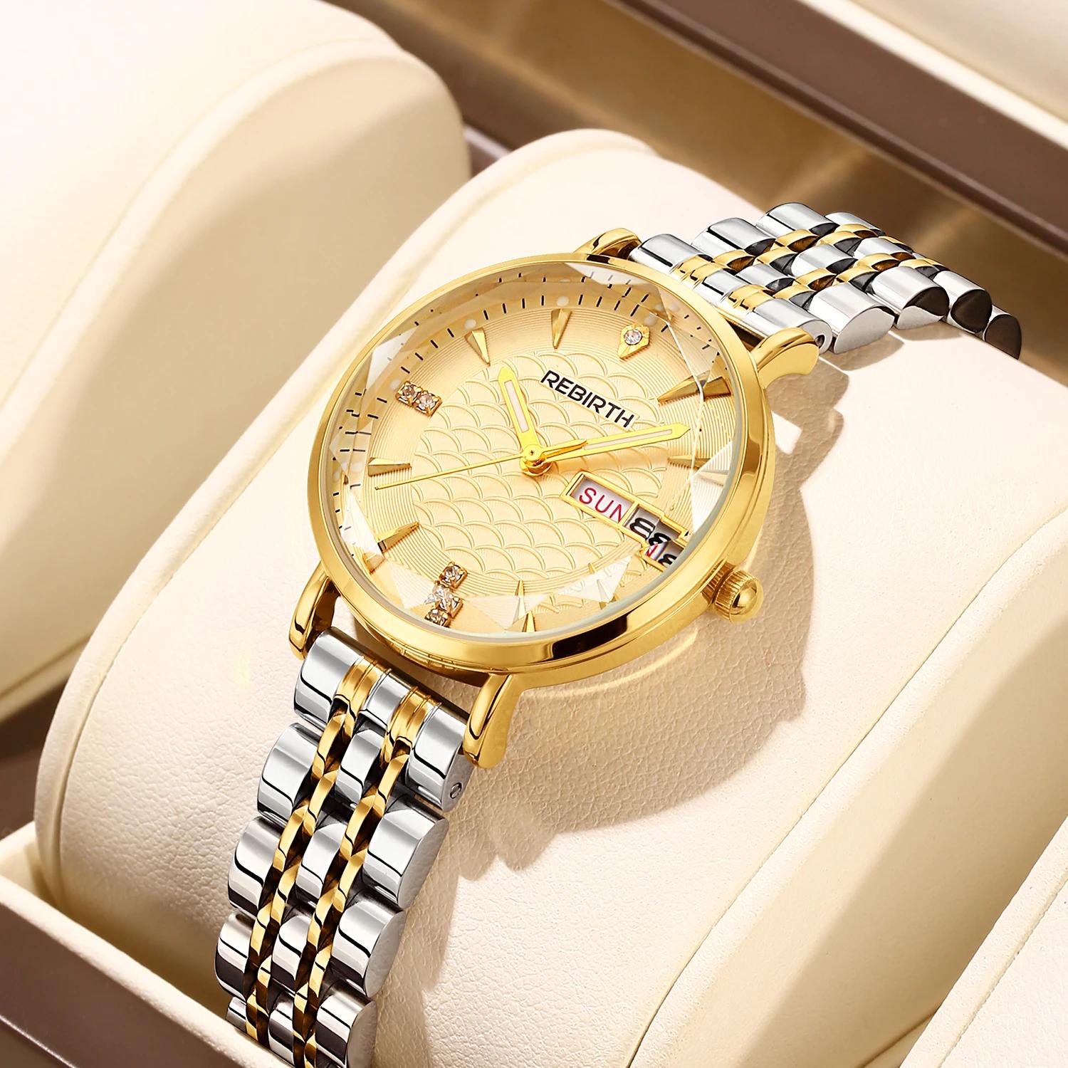 Montre d'affaires classique et élégante avec affichage du calendrier, mouvement à quartz et bracelet