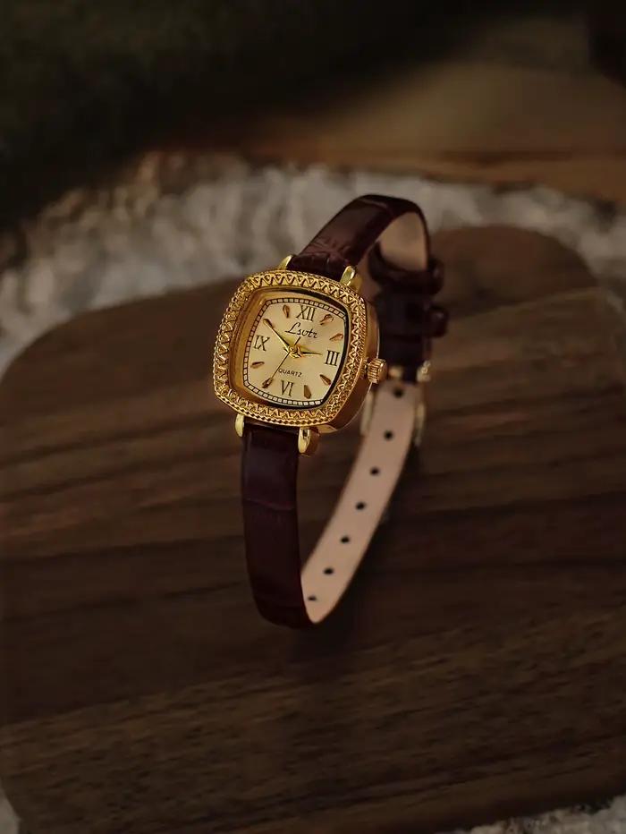 1 Nouvelle montre à quartz pour femme, élégante et raffinée, de haute qualité, avec bracelet en cuir