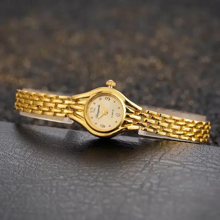 Montre-Bracelet en or pour femmes, mode élégante, petit cadran, alliage, Quartz, montre de luxe pour dames, horloge cadeau Reloj Mujer