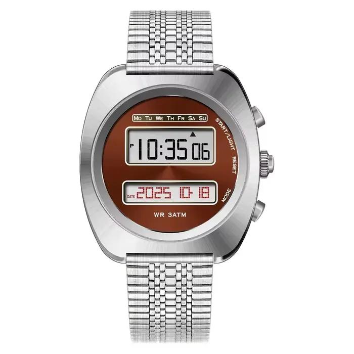 Montre au Design futuriste Vintage ChronoD rétro des années 1970, montre électronique à double affic