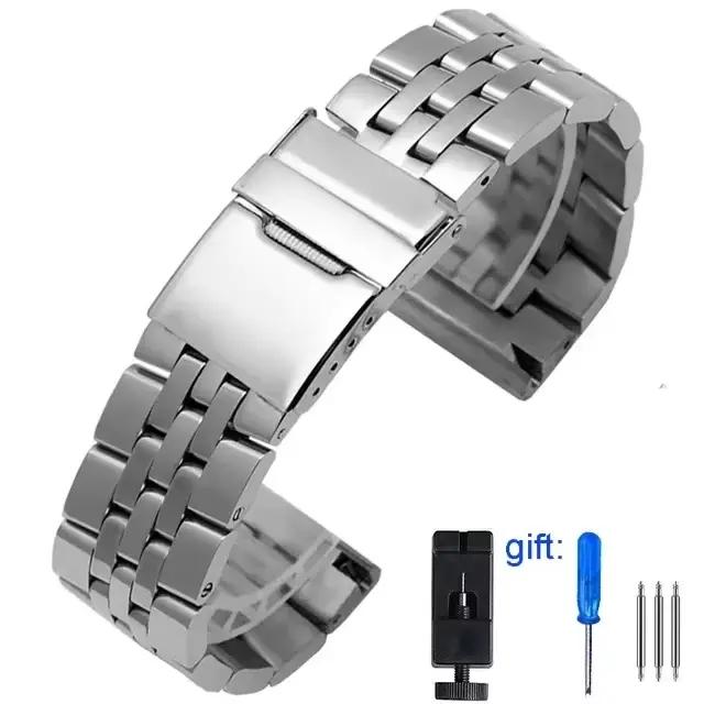 Bracelet de montre en acier inoxydable massif, 20mm 22mm 24mm, pour montre Breitling, chaîne de mont