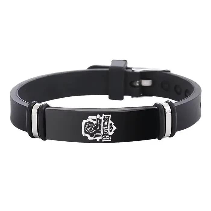 Bracelet Harry Potter, Slytherin, Poudlard, acier titane, Gryffondor, cadeau d'anniversaire