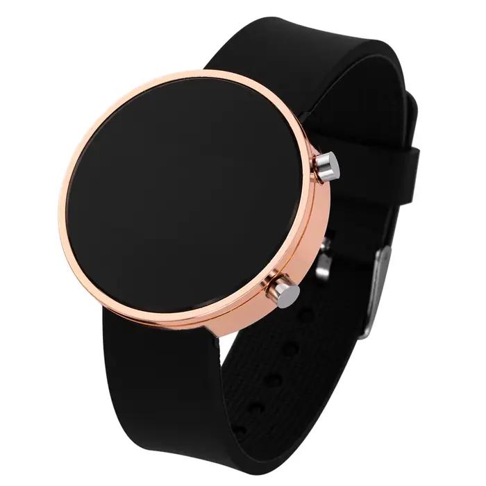Mode femmes montres numériques Simple cadran rond montre LED pour femme Sport décontracté dames horl