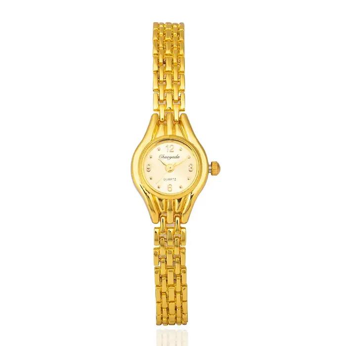 Montre-Bracelet en or pour femmes, mode élégante, petit cadran, alliage, Quartz, montre de luxe pour