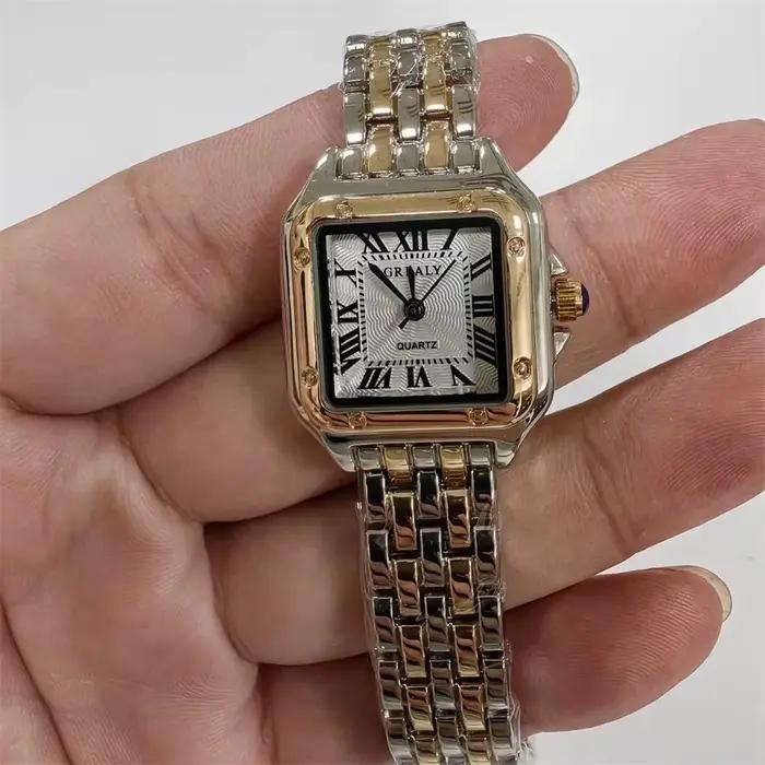 Femmes montre lumière marque de luxe affaires or acier inoxydable dames mode montres à Quartz femme