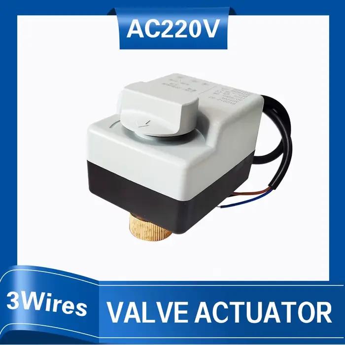 Actionneur de vanne électrique 220V avec 3 fils, commande de vanne motorisée avec mode manuel pour s