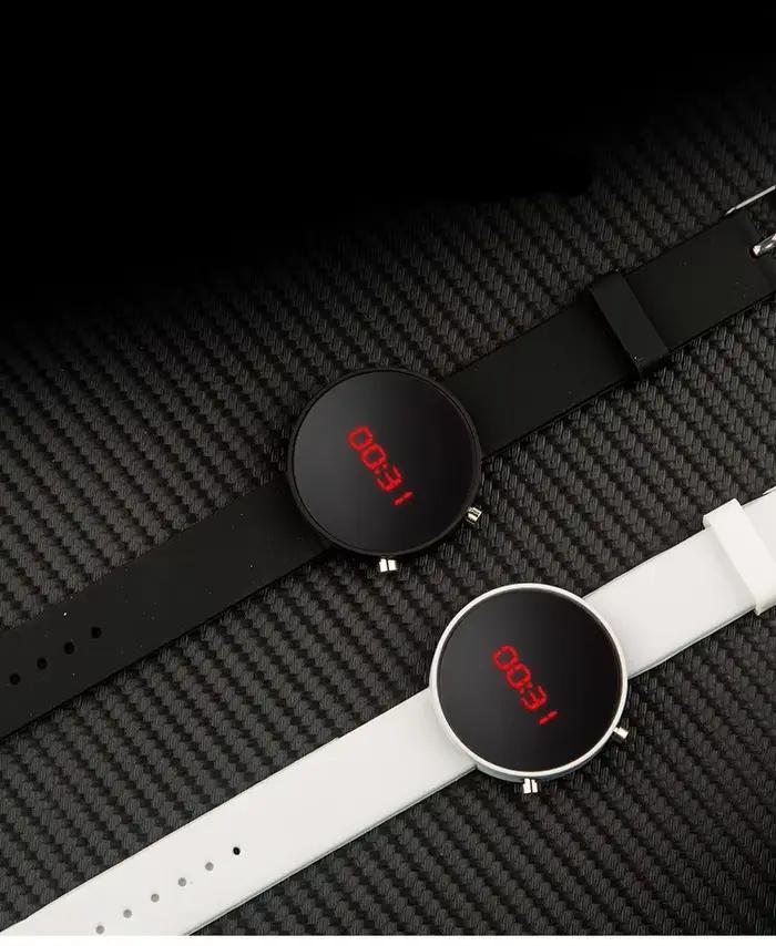 Mode femmes montres numériques Simple cadran rond montre LED pour femme Sport décontracté dames horloge électronique reloj numérique
