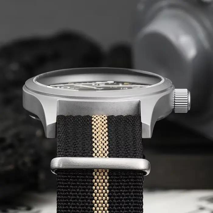 Militado ML05 38mm montre militaire mis5 2035 mouvement bombé saphir cristal C3 vert lumineux 10Bar étanche montres Vintage