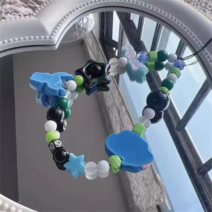 Bracelet de téléphone portable Disney Stitch, lanière pour iPhone Samsung Huawei Xiaomi, étui en perles Anti-perte, porte-clés de voiture