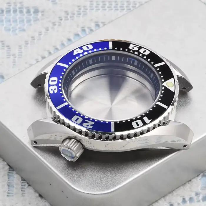 HEIMDALR pièces de montre solide 42mm acier inoxydable poli SBDC/boîtier Sumo bleu noir lunette saphir adapté au mouvement NH35/36