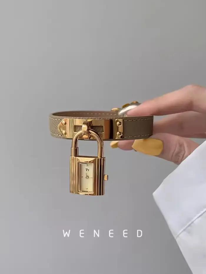 Montre à cadran verrouillable pour femmes personnalité de la mode 2025 nouvelle Niche lumière luxe Quartz