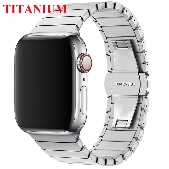 Bracelet en titane pour Apple Watch Ultra 3 2 49mm 11 10 46mm 9 8 7 5 4 3 SE 44mm 45mm acier inoxydable pour iWatch métal unisexe occasions spéciales