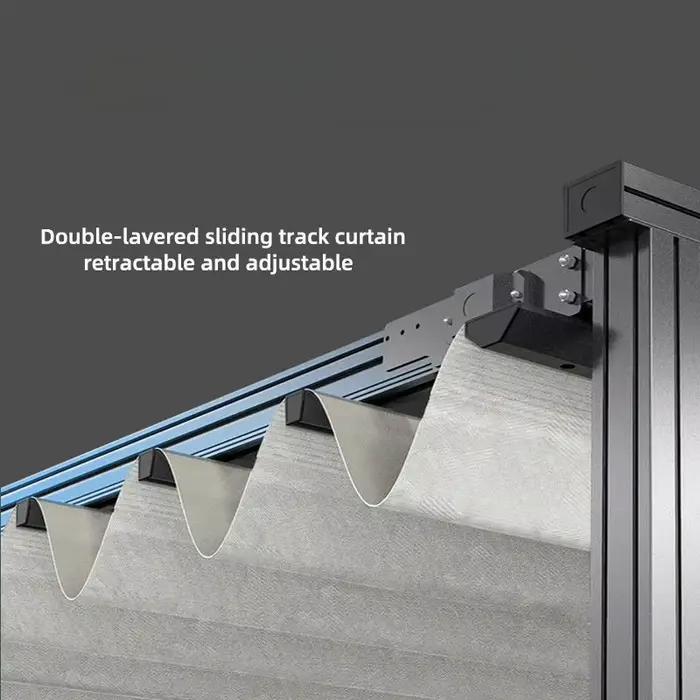 Auvent de toit imperméable pour piscine extérieure, patio, balcon, pergola motorisée électrique rétractable en PVC