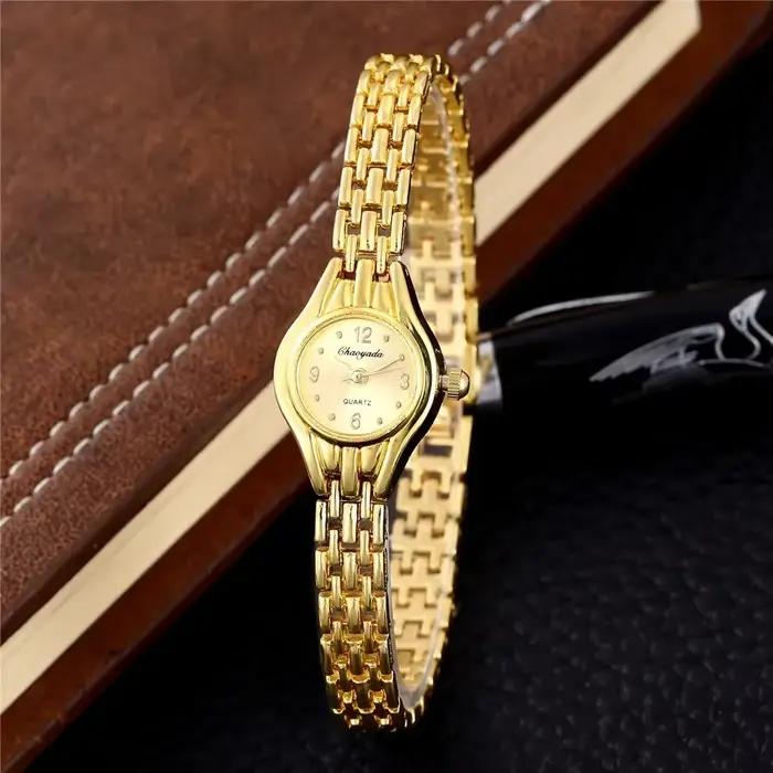 Montre-Bracelet en or pour femmes, mode élégante, petit cadran, alliage, Quartz, montre de luxe pour dames, horloge cadeau Reloj Mujer