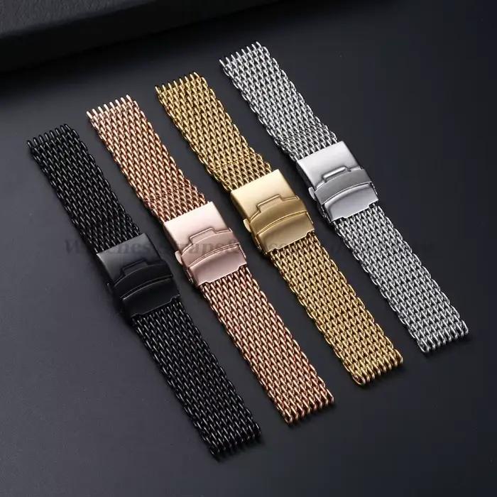 Bracelet de montre requin 4.0mm d'épaisseur pour Seiko pour Omega 18mm 20mm 22mm 24mm bracelet en acier massif maille Sport plongée bracelet de montre de luxe
