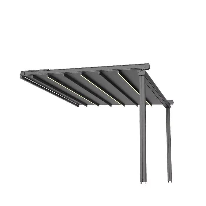 Auvent de toit imperméable pour piscine extérieure, patio, balcon, pergola motorisée électrique rétractable en PVC