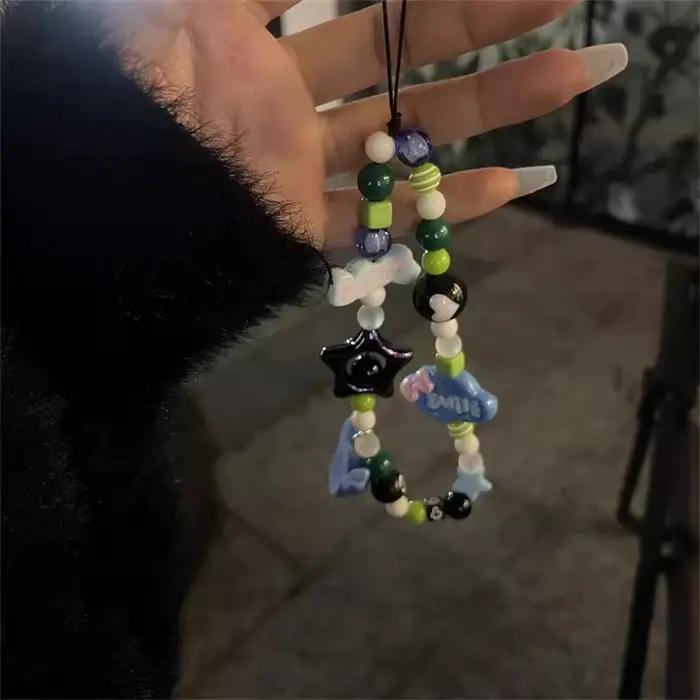 Bracelet de téléphone portable Disney Stitch, lanière pour iPhone Samsung Huawei Xiaomi, étui en perles Anti-perte, porte-clés de voiture