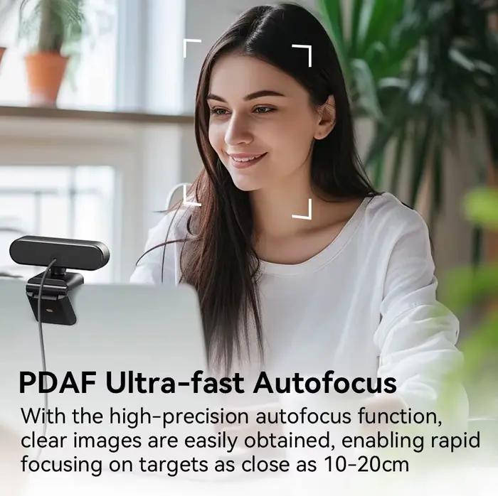Webcam 4K avec autofocus, caméra Web 1440P 2K, 1080P 60fps, EMEET C60E, caméra USB 4K pour ordinateur, pour streaming/appels vidéo/réunions en ligne