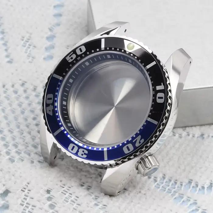 HEIMDALR pièces de montre solide 42mm acier inoxydable poli SBDC/boîtier Sumo bleu noir lunette saphir adapté au mouvement NH35/36