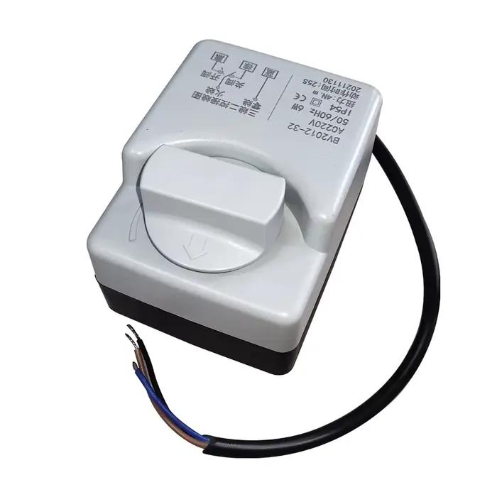 Actionneur de vanne électrique 220V avec 3 fils, commande de vanne motorisée avec mode manuel pour système de chauffage et de refroidissement