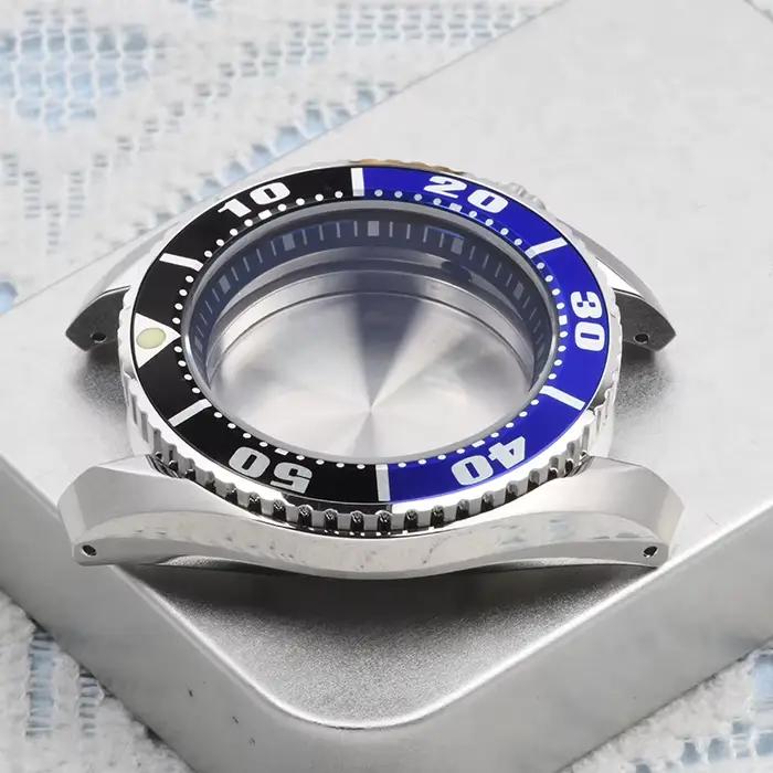 HEIMDALR pièces de montre solide 42mm acier inoxydable poli SBDC/boîtier Sumo bleu noir lunette saphir adapté au mouvement NH35/36
