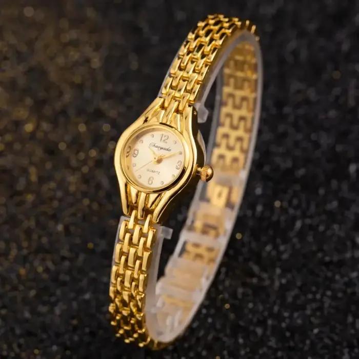 Montre-Bracelet en or pour femmes, mode élégante, petit cadran, alliage, Quartz, montre de luxe pour dames, horloge cadeau Reloj Mujer
