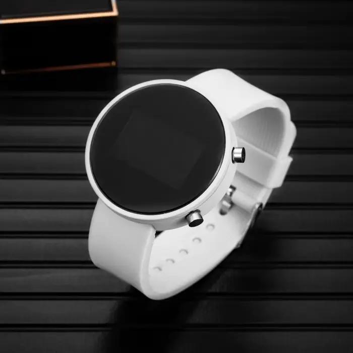 Mode femmes montres numériques Simple cadran rond montre LED pour femme Sport décontracté dames horloge électronique reloj numérique