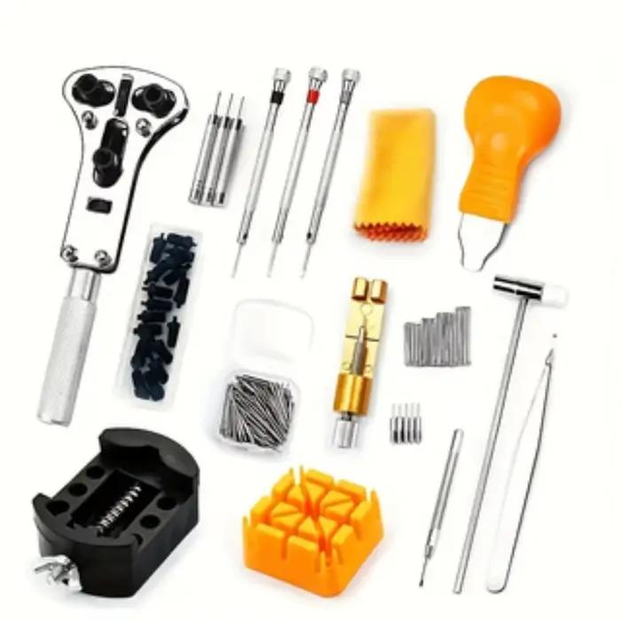 Kit de réparation de montres 168 pièces tiges d'ouverture démontage boîtiers réparation montres passionnés horlogers amateurs horlogerie montres occasions spéciales