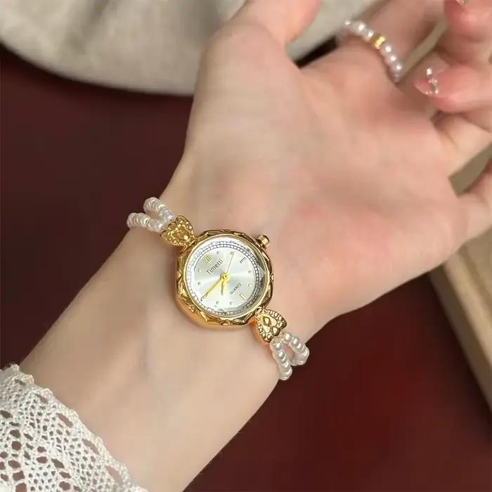 Montre à quartz plaquée or pour femmes