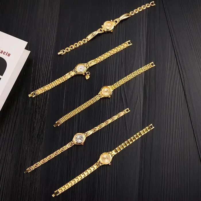 Montre-Bracelet en or pour femmes, mode élégante, petit cadran, alliage, Quartz, montre de luxe pour dames, horloge cadeau Reloj Mujer