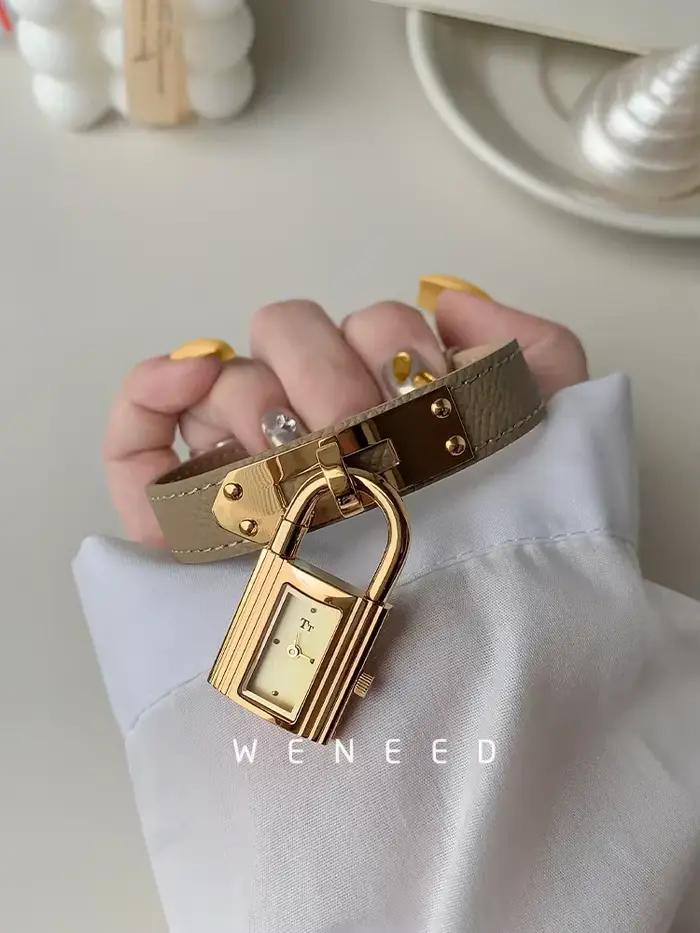 Montre à cadran verrouillable pour femmes personnalité de la mode 2025 nouvelle Niche lumière luxe Quartz