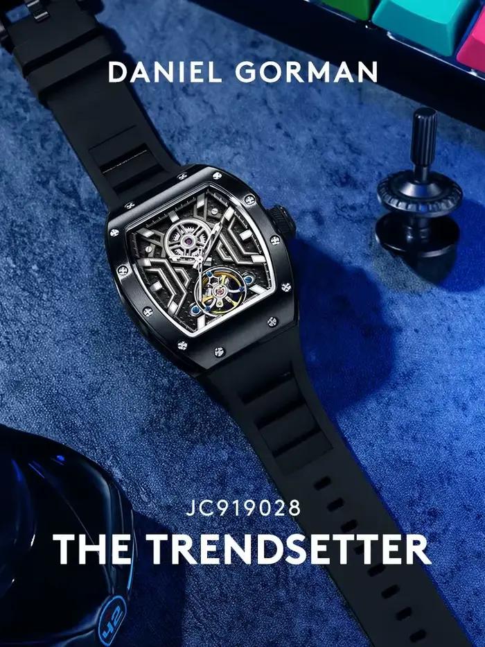 Montre mécanique automatique Daniel Gorman Chance 2026 édition limitée pour homme et femme, bracelet en silicone, mouvement automatique, résistance à l'eau 3 bars, boîtes incluses