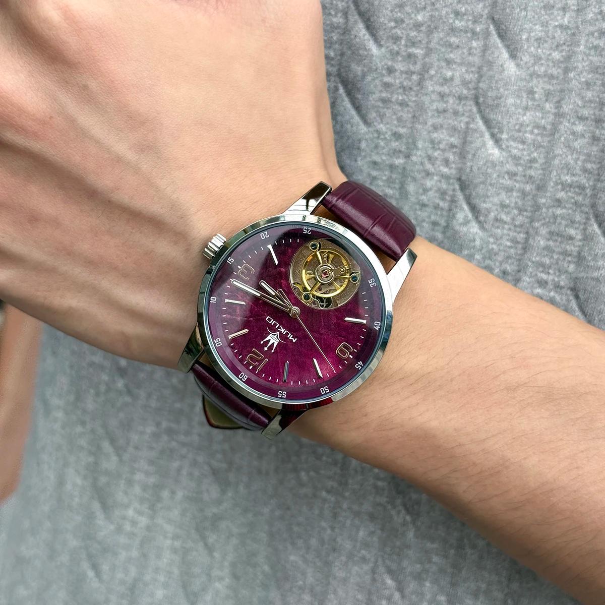 Montre-bracelet mécanique à tourbillon automatique pour homme MUKUO, polyvalente pour affaires et sp