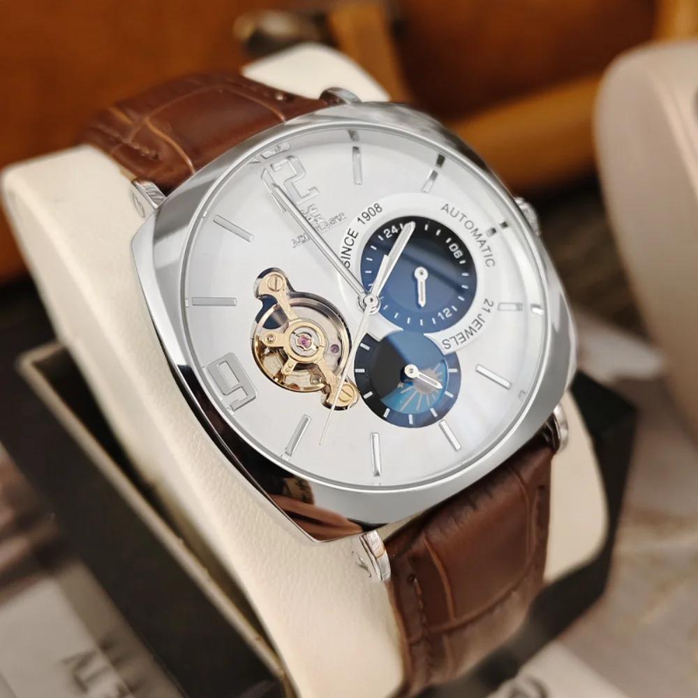 Montre mécanique pour homme rétro | Élégant, cadran squelette, design ajouré, boîtier en alliage,