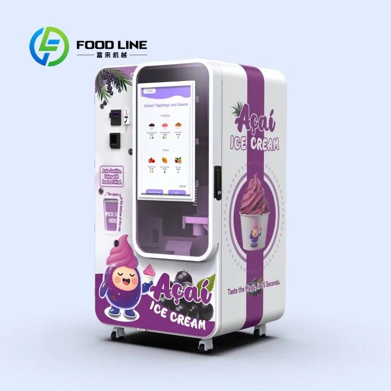 Distributeur automatique de crème glacée entièrement automatique avec paiement NFC/QR - Antivol, Ant