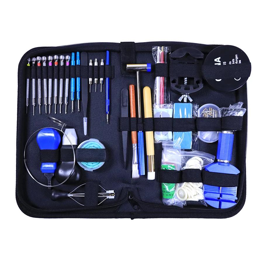 Outils de réparation de montres, ensemble d'outils 162, couvercle de montre ouvert, retirer le brace