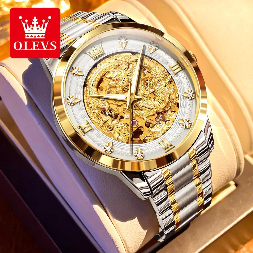 OLEVS-Montre existent pour Homme, Modules de Mouvement Mécanique, Importé CITIZEN, Seton Dragon, Hau