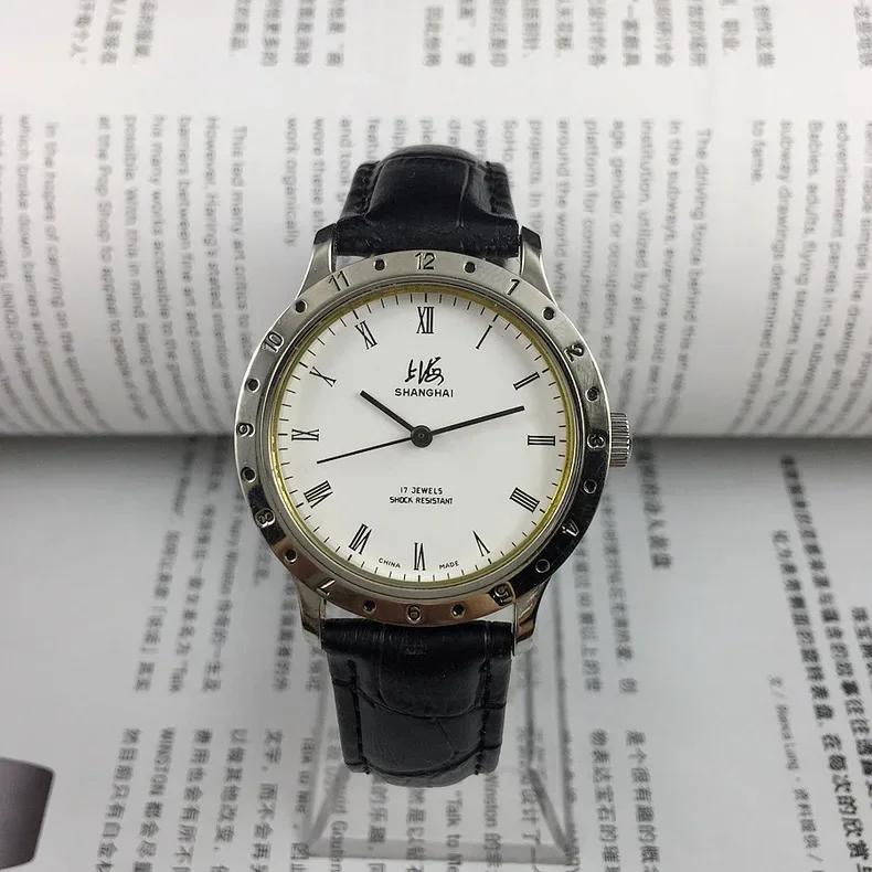 Shanghai montre mécanique manuelle pour hommes main vent homme montre-bracelet Original Reloj homme