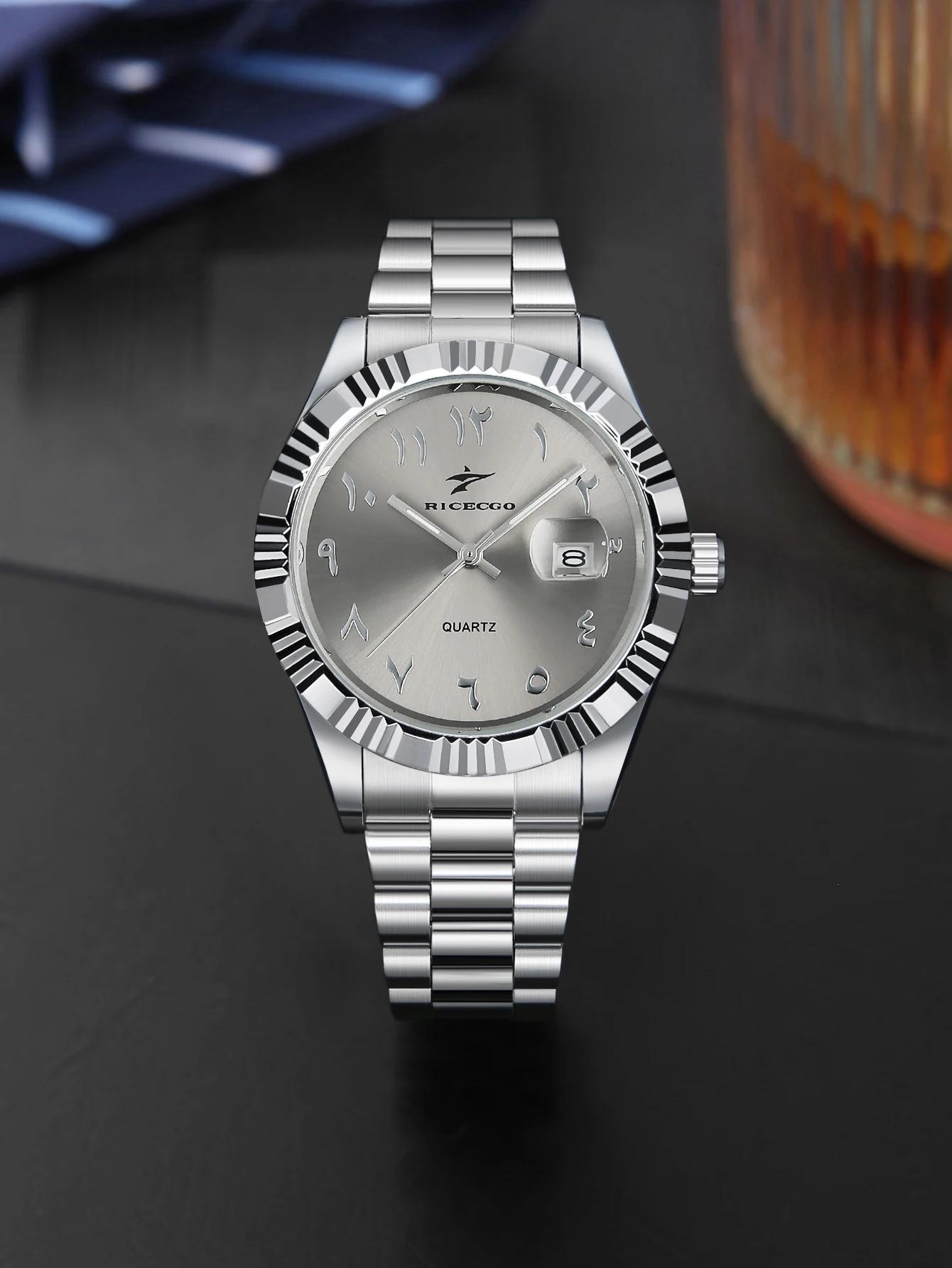 Montre-bracelet pour homme, fabriquée en acier inoxydable durable, avec un boîtier en alliage argent