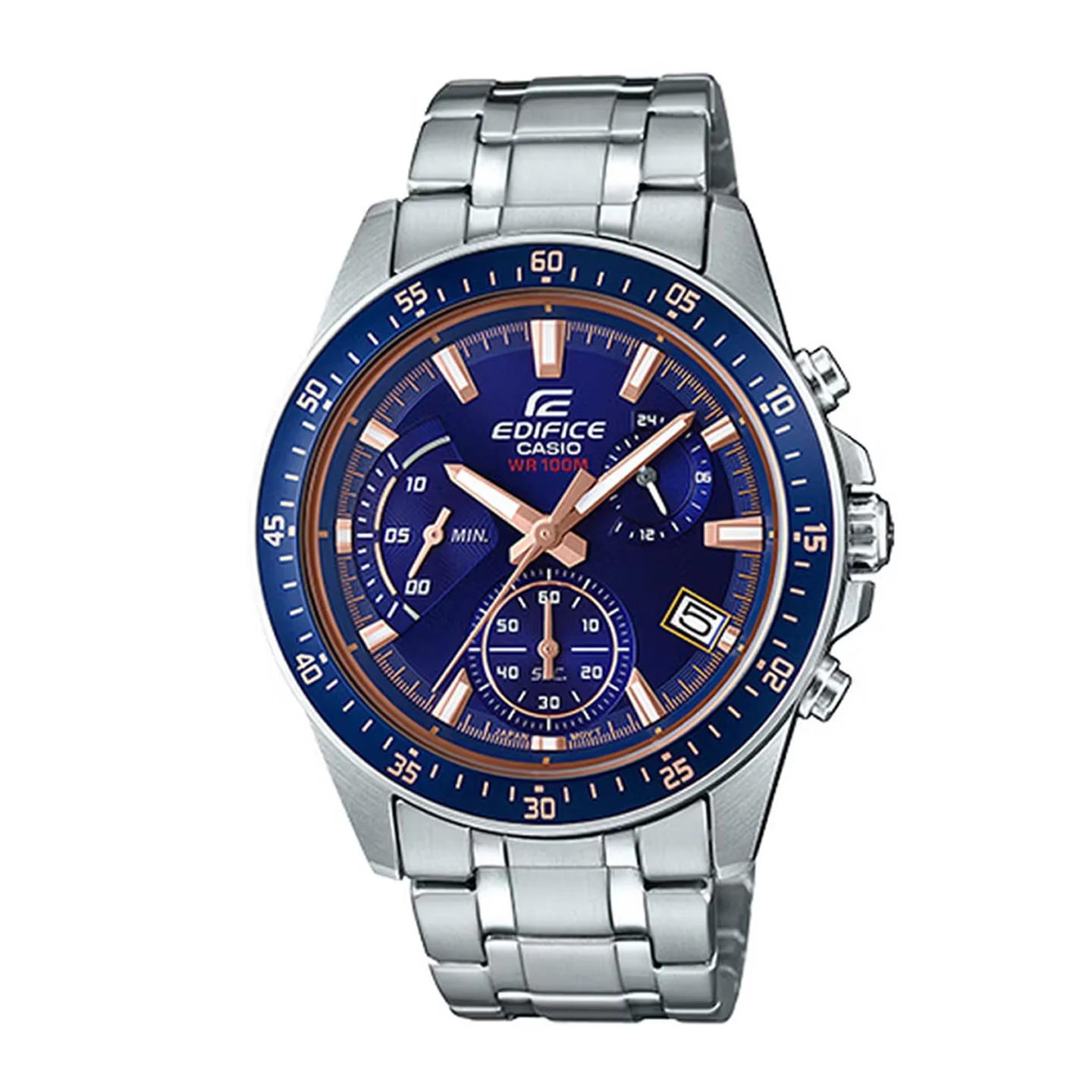 Montre à quartz pour homme CASIO EFV-540D, bracelet en acier inoxydable, chronographe multifonction,
