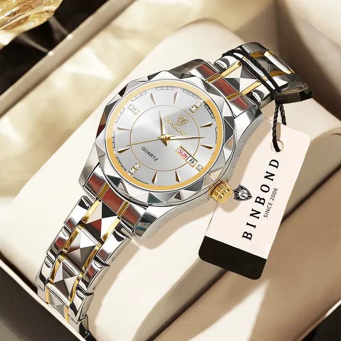Montres-bracelets de luxe BINBOND en quartz pour femmes, lumineuses, étanches, avec affichage de la