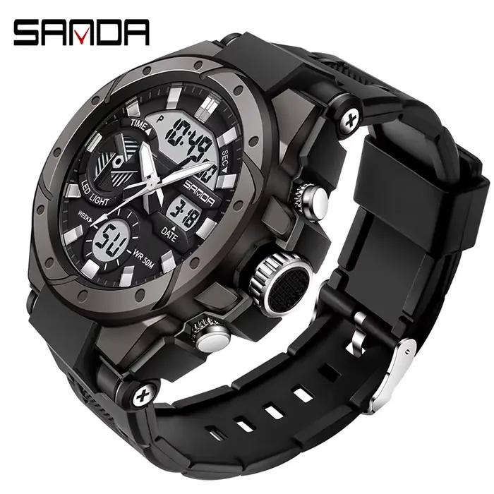 Montre-bracelet analogique tactique militaire pour homme G-Style, montre de sport de luxe résistante