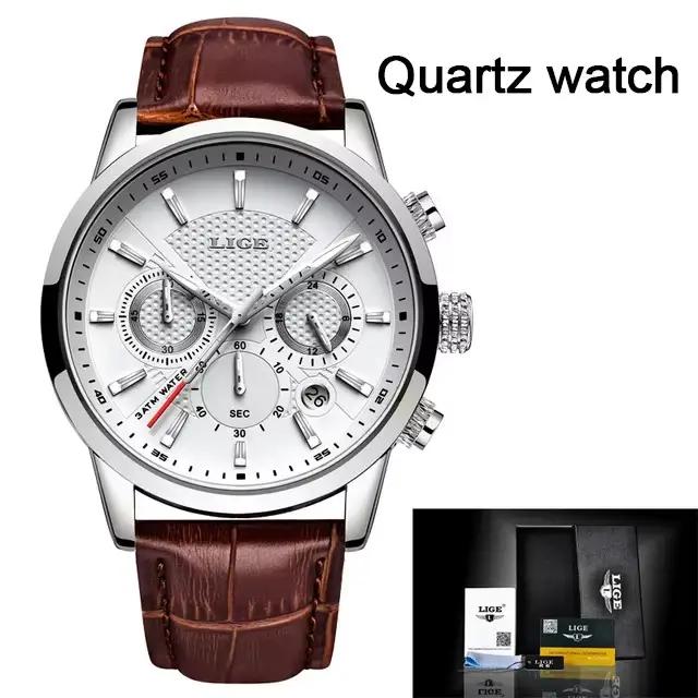 LIGE hommes montres de luxe mâle Tourbillon automatique montre-bracelet sport étanche montre mécaniq